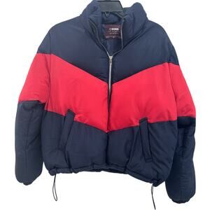NWOT Ci Sono Los Angeles Women’s Red and Navy Puffer Jacket